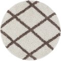 Well Woven Madison Shag Cole Ivory Modern Tribal Trellis Round Rug 3 ft. 11 in. 78824R